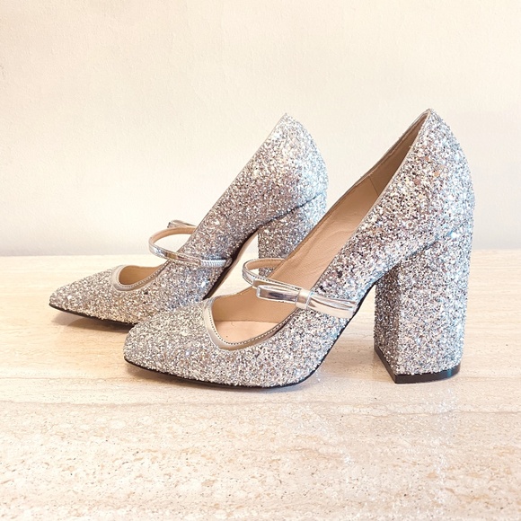 No 21 Designer Glitter Mary Jane Pumps - Picture 3 of 14